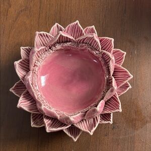 Pink Lotus Flower Ceramic Bowl